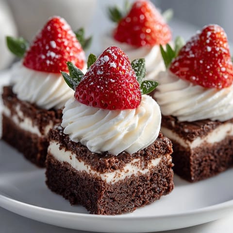 Holiday Santa Hat Brownie Bites, a simple recipe for festive, delightful treats.