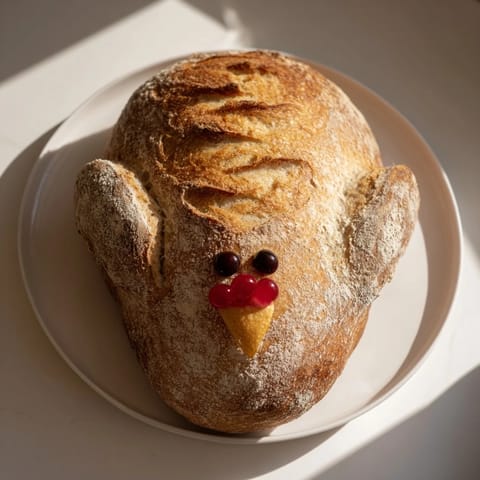 Turkey Shaped Sourdough Loaf