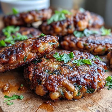 A close-up shows the crunchy, golden-brown exterior and fluffy interior of these savory Black-Eyed Pea Fritters.  