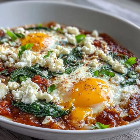 Spinach and Feta Shakshuka