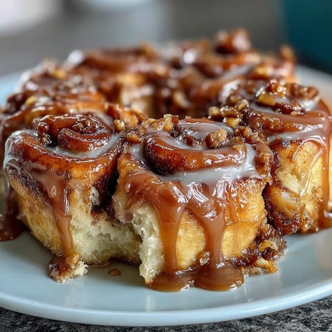 Juicy peaches baked with cinnamon roll pieces, a delightful brunch treat.