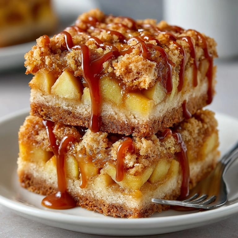 Oozing salted caramel tops buttery Salted Caramel Apple Pie Bars layered with tender apples and crumble.
