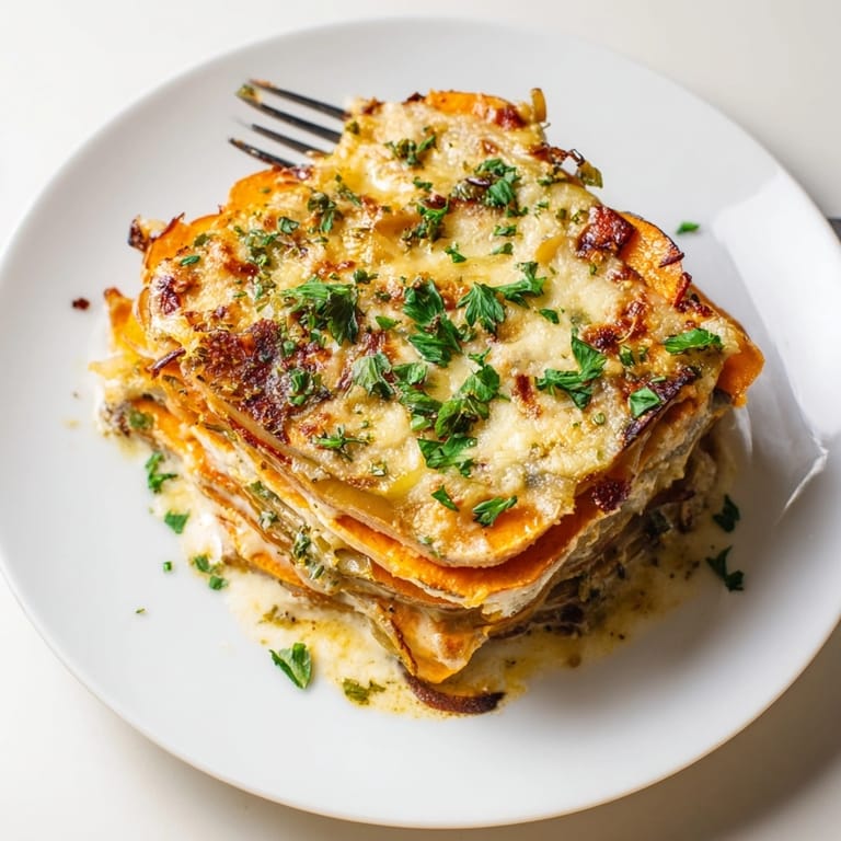 Creamy Cajun Sweet Potato Gratin baking dish, a flavorful Southern comfort food.