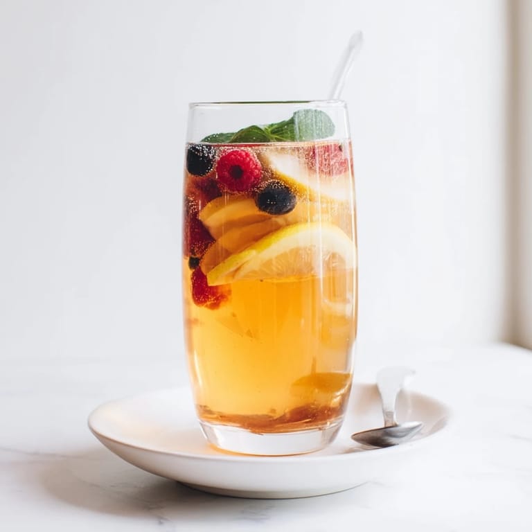 Colorful Kombucha-Style mocktails, chilled and served in glasses, perfect for summer gatherings.  