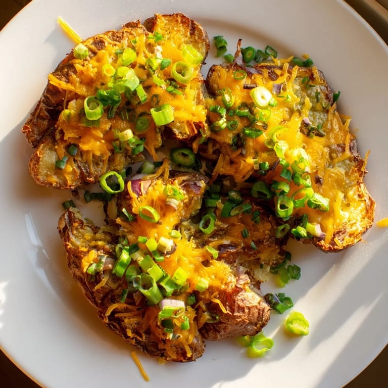 Savory smashed green onion potato bombs, warm and cheesy, perfect for gatherings.  
