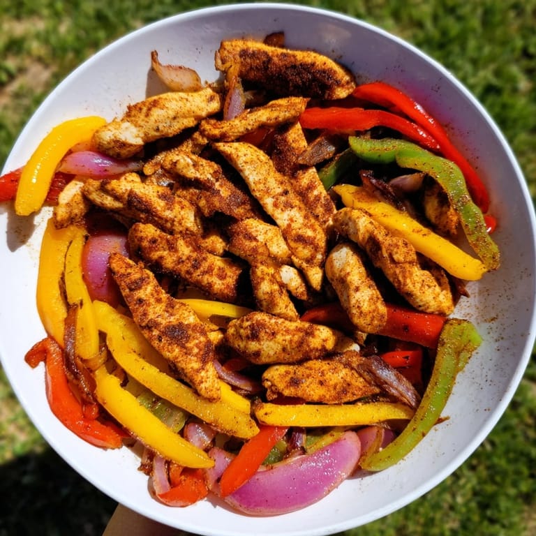 These delicious sheet-pan chicken fajitas feature tender chicken and vegetables roasted to perfection and ready to eat.