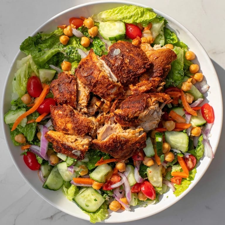 Shredded chicken and vibrant veggies create a delicious, homemade Chicken Salad, perfect for a light meal.