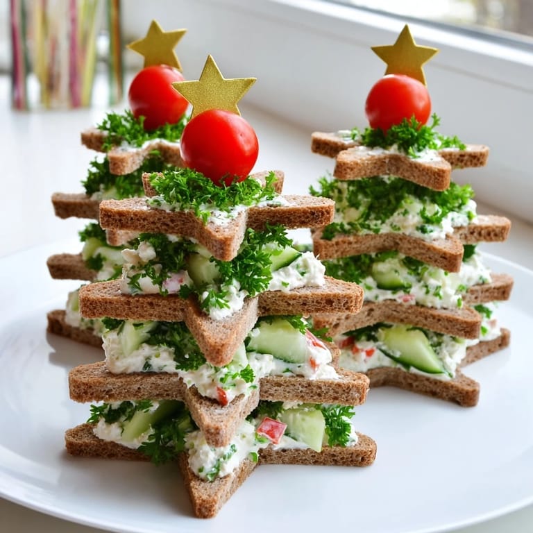 Get ready for these easy Stacked Star Christmas Tree Sandwiches, a fun, festive appetizer for kids and parties.