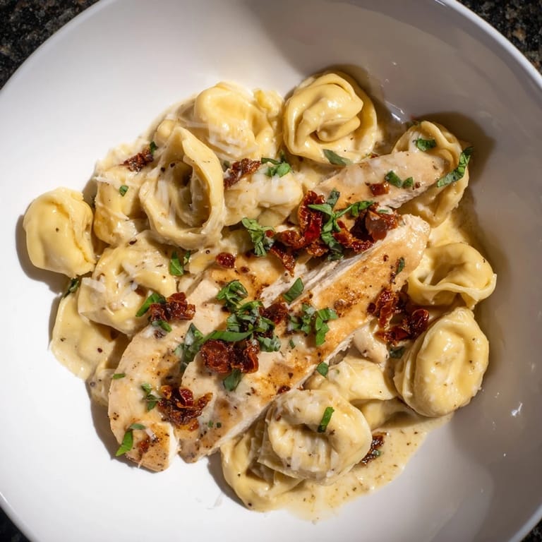 Plump cheese tortellini bathed in rich sauce with juicy chicken, the delicious Marry Me Chicken Tortellini.
