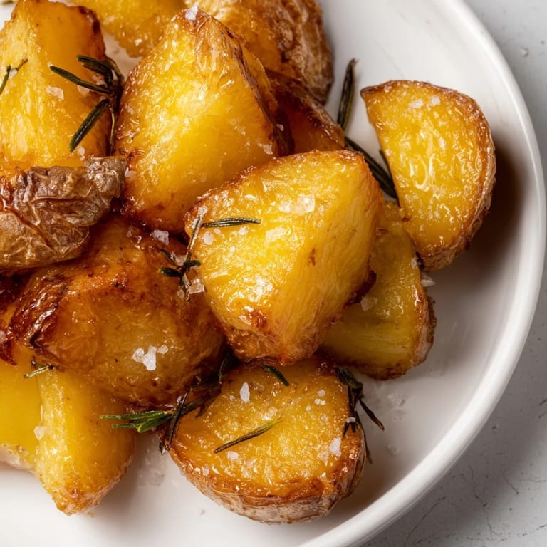 Imagine fluffy interiors in these Beef Tallow Roasted Potatoes; a rustic, delicious side dish.