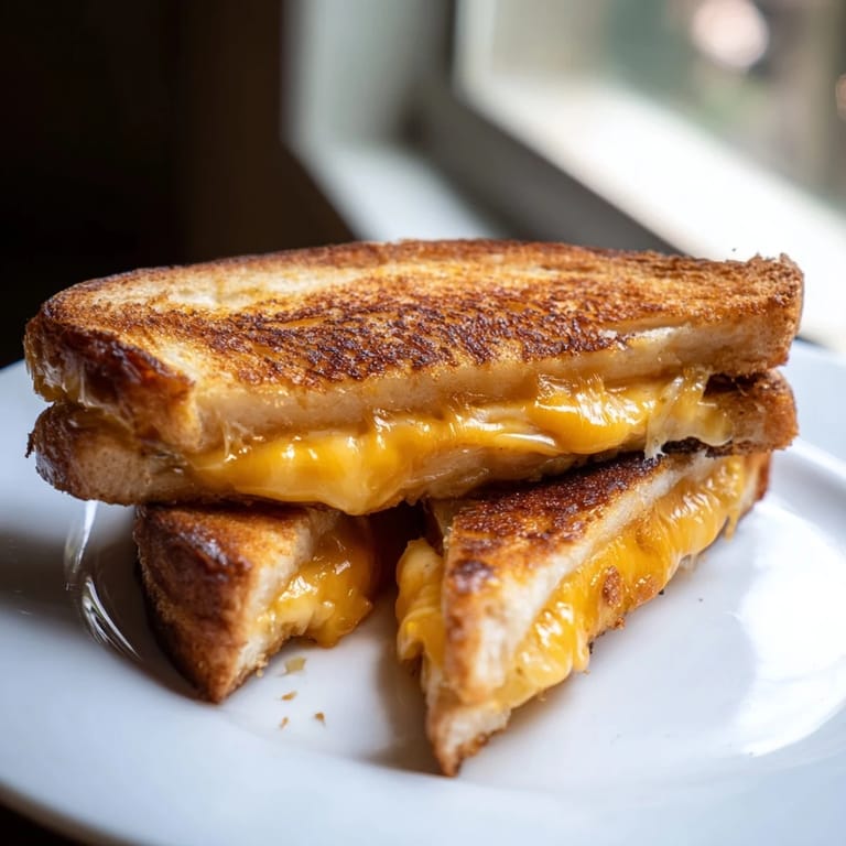 Melty cheese combines with perfectly custardy Custard French Toast Grilled Cheese in a skillet.