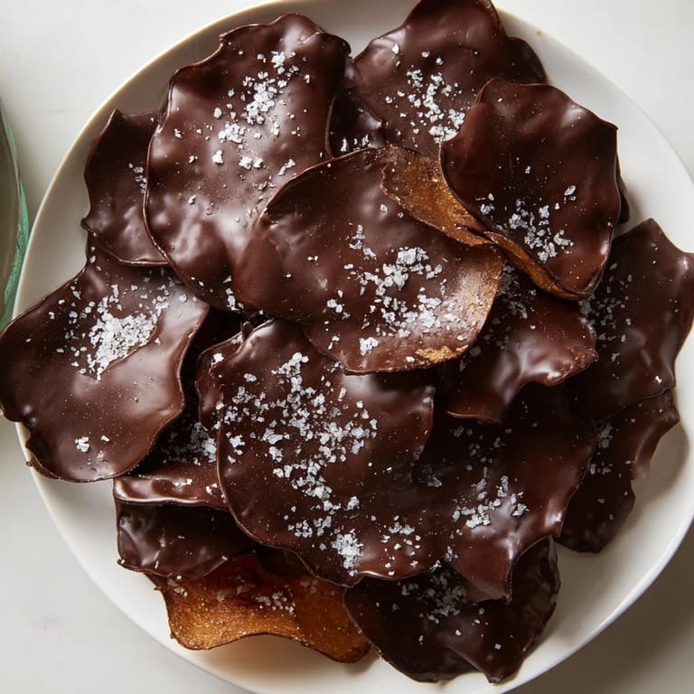 Indulge in this delicious bark: Melted chocolate over crispy chips, sprinkled with sea salt, the Chocolate Potato Chip Bark.
