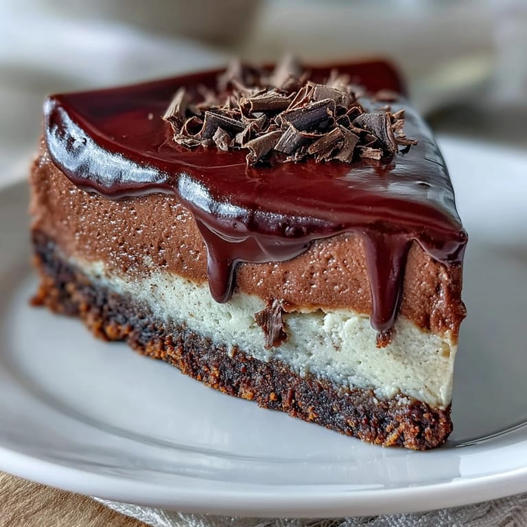 Smooth Lighter Chocolate Cottage Cheese Cheesecake, a perfectly baked guilt-free delight.