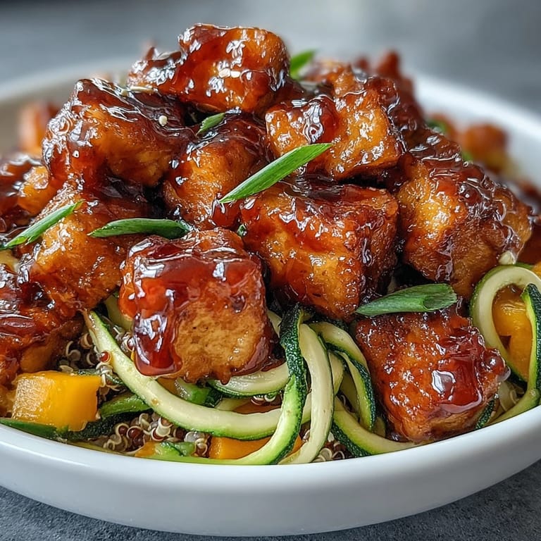 Drizzled with glossy gluten-free teriyaki sauce and topped with fresh scallions and sesame seeds for an Asian-inspired meal.