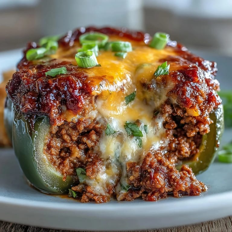 Colorful bell peppers packed with savory taco-spiced beef, baked until tender and finished with a gooey cheddar cheese melt.