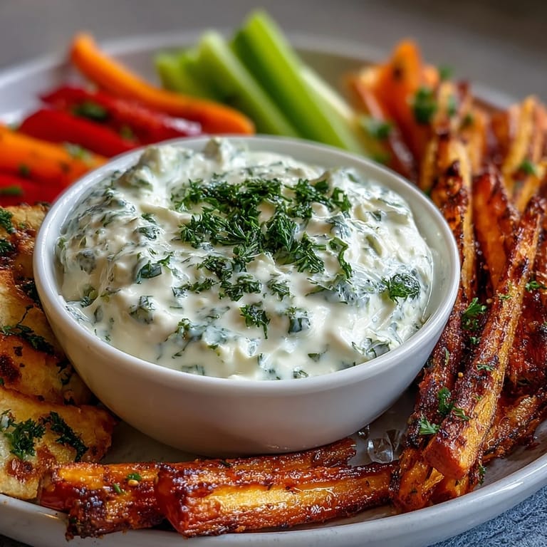 Colorful bell pepper and celery sticks arranged in clear cups, paired with tangy ranch Greek yogurt dip—perfect for parties or picnics.