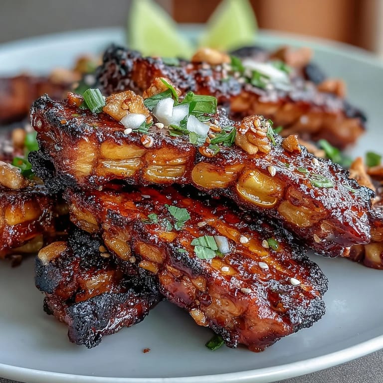 Flavorful Chili Crisp Corn Ribs, garnished with scallions, delightful for snacking.