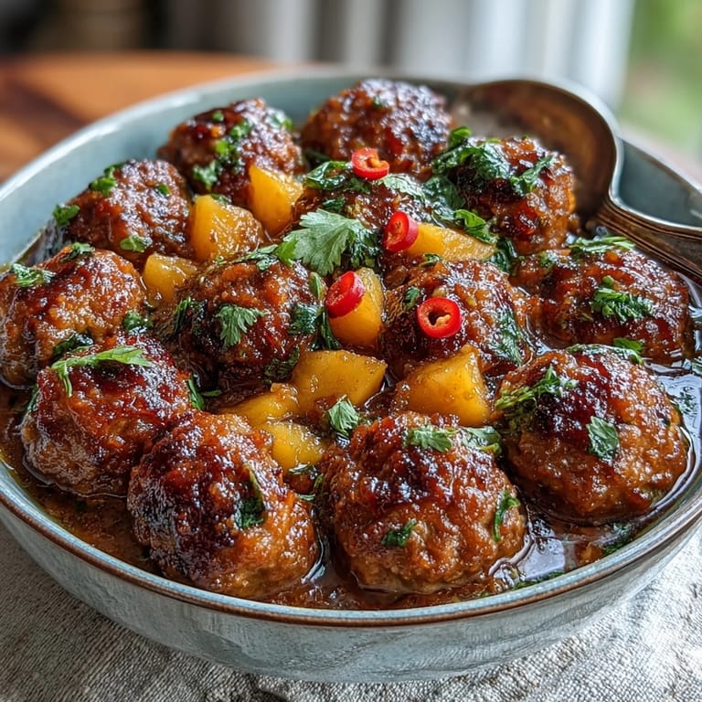 Fragrant, dairy-free mango coconut curry meatballs, a flavor explosion for any dinner.